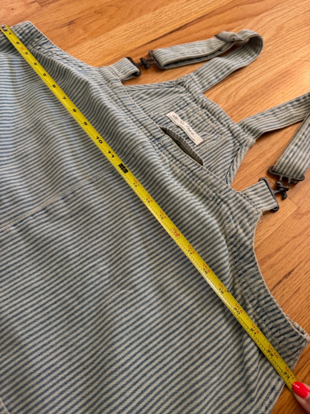 We the Free Smocked mini overall dress in Railroad stripe - Picture 8 of 13